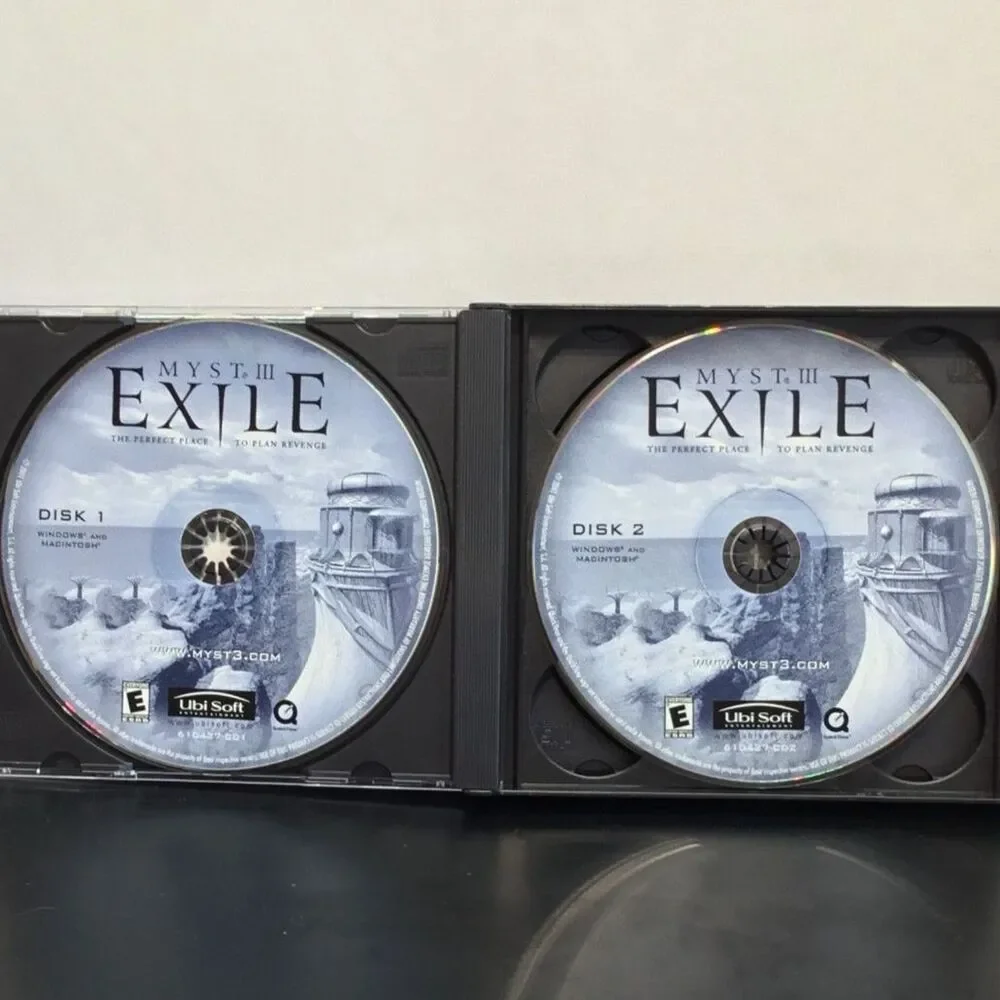 Myst III Exile PC Mac Game Vintage 2001 Ubisoft 4 Disc Box Set